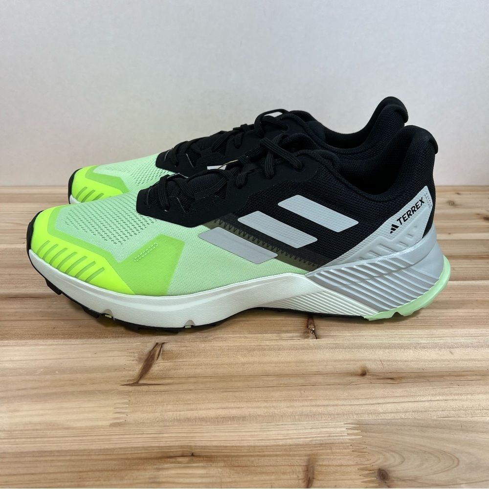 New Adidas Terrex SoulStride Trail running shoes Mens 13 Core Black Green Silver - Picture 4 of 11